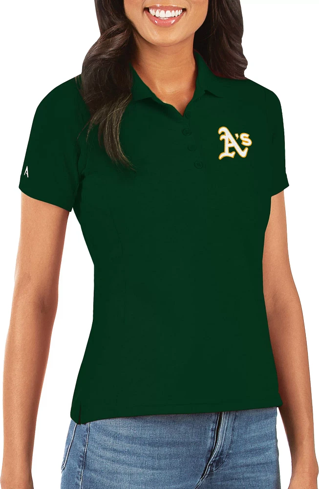 Antigua Women's Oakland Athletics Green Legacy Pique Polo