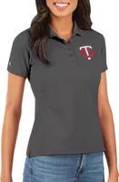 Antigua Women's Minnesota Twins Grey Legacy Pique Polo