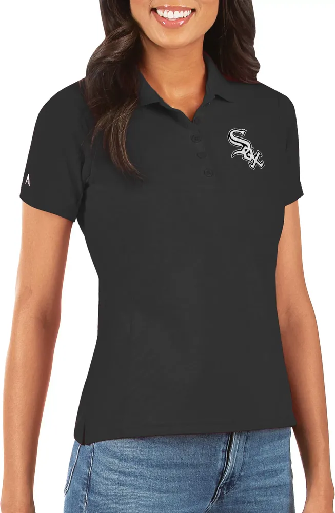 Antigua Women's Chicago White Sox Black Legacy Pique Polo