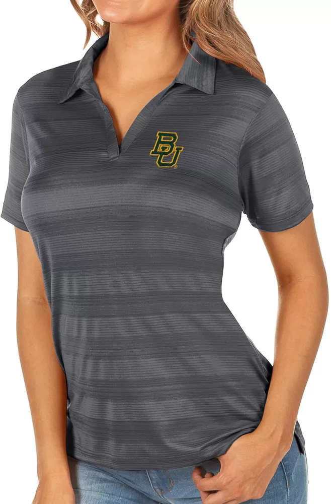 Antigua Women's Baylor Bears Grey Compass Polo