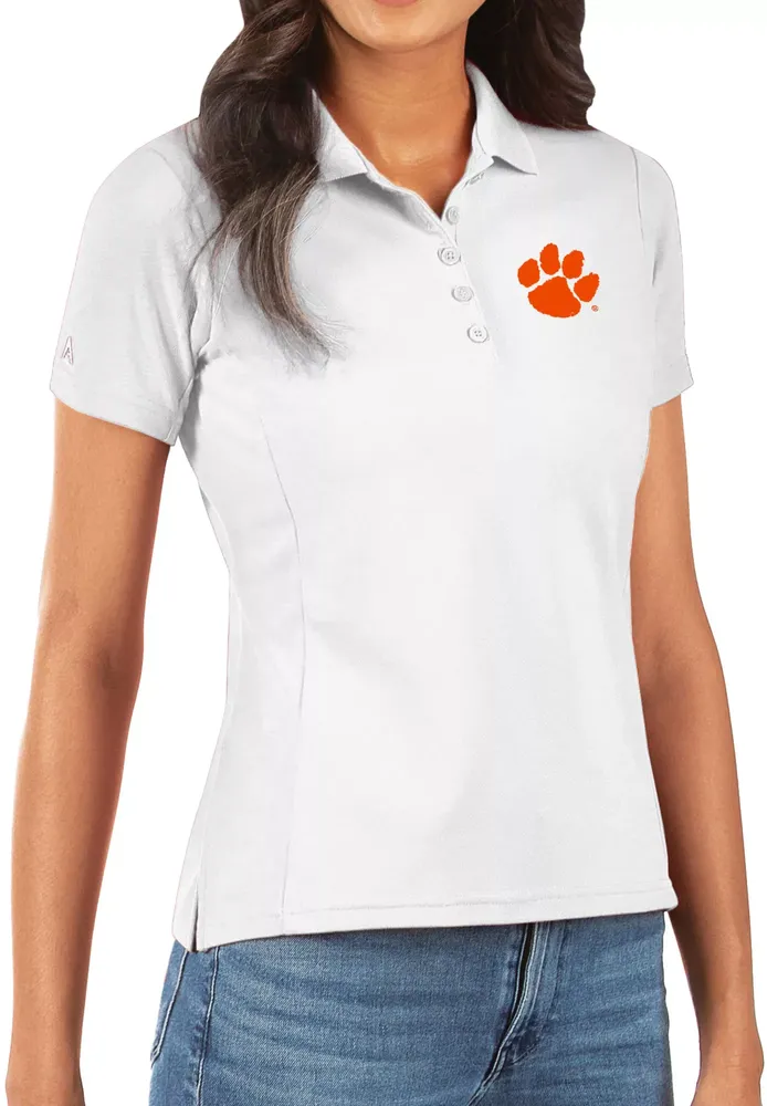 Antigua Women's Clemson Tigers Legacy Pique White Polo