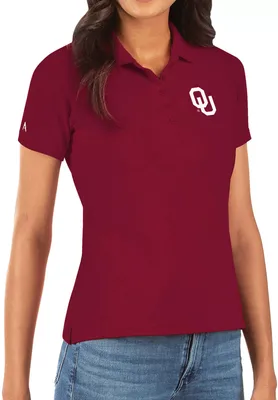 Antigua Women's Oklahoma Sooners Crimson Legacy Pique Polo