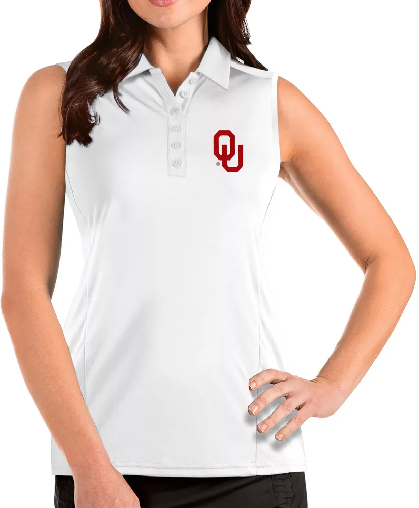 Antigua Women's Oklahoma Sooners Tribute Sleeveless Tank White Top