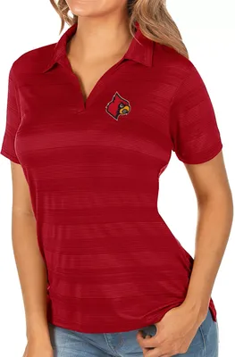 Antigua Women's Louisville Cardinals Cardinal Red Compass Polo