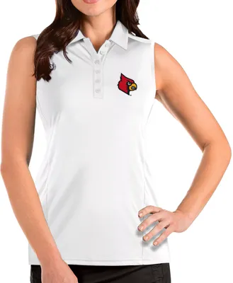 Antigua Women's Louisville Cardinals Tribute Sleeveless Tank White Top