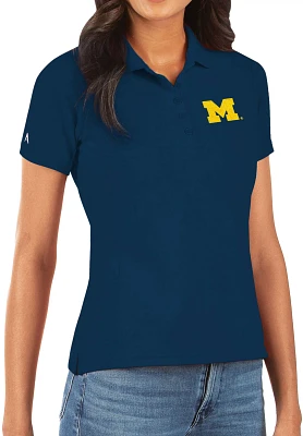 Antigua Women's Michigan Wolverines Blue Legacy Pique Polo