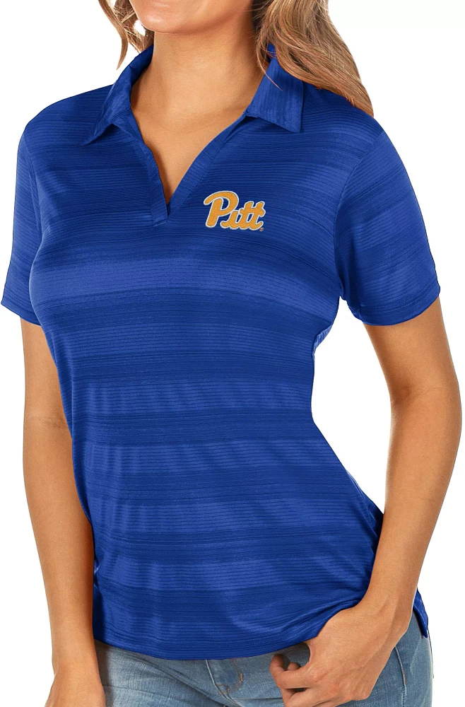 Antigua Women's Pitt Panthers Blue Compass Polo