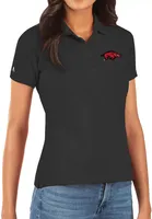 Antigua Women's Arkansas Razorbacks Legacy Pique Black Polo