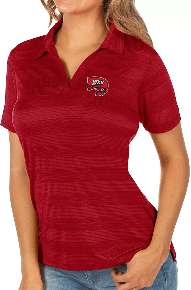 Antigua Women's Western Kentucky Hilltoppers Red Compass Polo