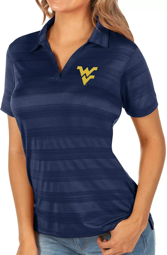 Antigua Women's West Virginia Mountaineers Blue Compass Polo