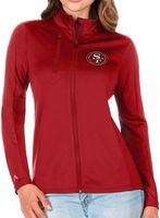 San Francisco 49ers Antigua Glacier Quarter-Zip Pullover Jacket - Black/Red, Size: Small