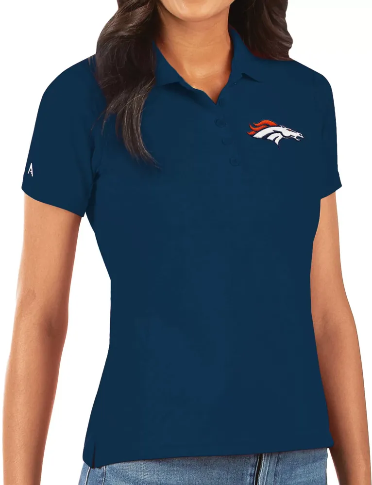 Antigua Women's Denver Broncos Navy Legacy Pique Polo