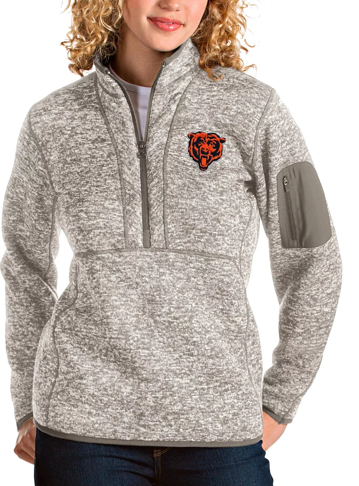 Antigua Women's Chicago Bears Oat Fortune Pullover Jacket