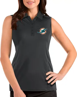 Antigua Women's Miami Dolphins Tribute Sleeveless Performance Polo