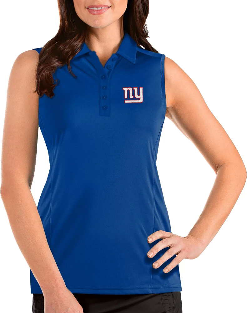 Antigua Women's New York Giants Tribute Sleeveless Royal Performance Polo