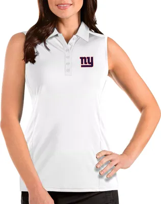 Antigua Women's New York Giants Tribute Sleeveless White Performance Polo