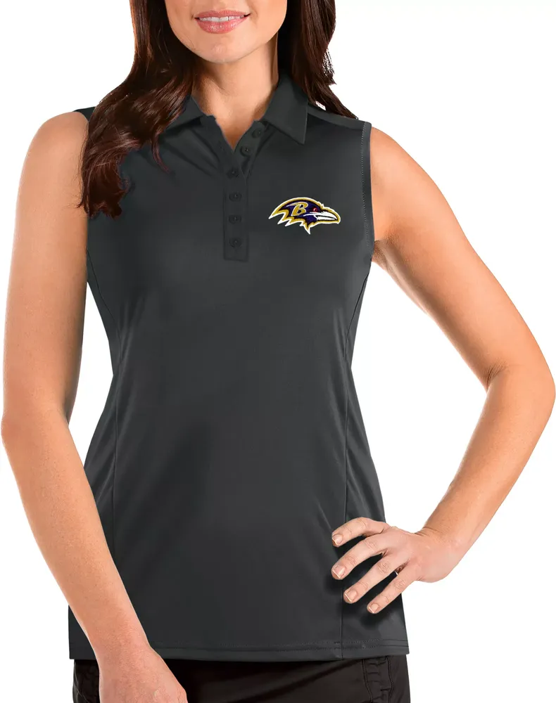 Antigua Women's Baltimore Ravens Tribute Sleeveless Performance Polo