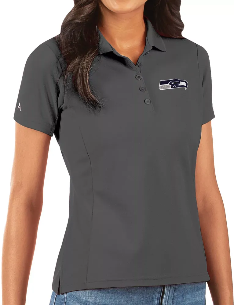 Antigua Women's Seattle Seahawks Grey Legacy Pique Polo