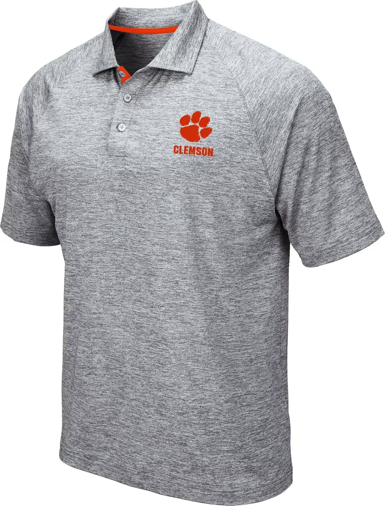 Colosseum Men's Clemson Tigers Grey Wedge Polo