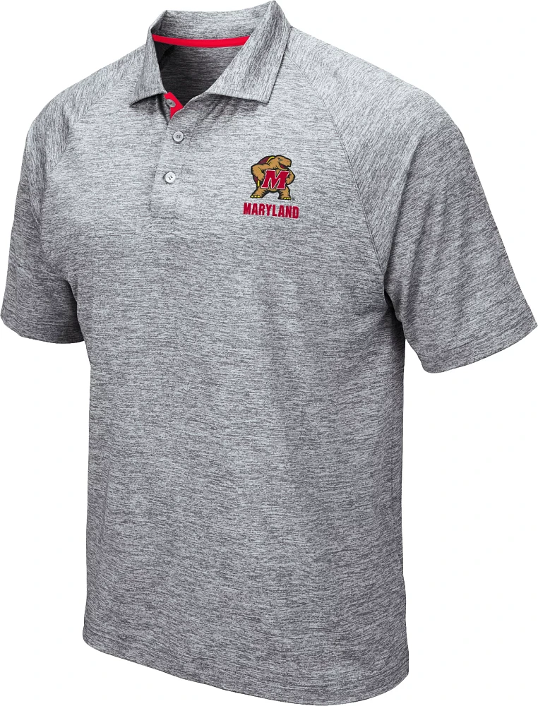 Colosseum Men's Maryland Terrapins Grey Wedge Polo