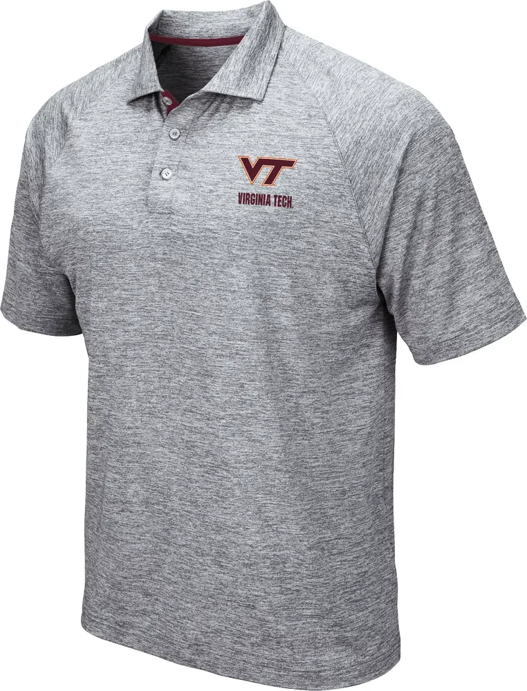 Colosseum Men's Virginia Tech Hokies Grey Wedge Polo