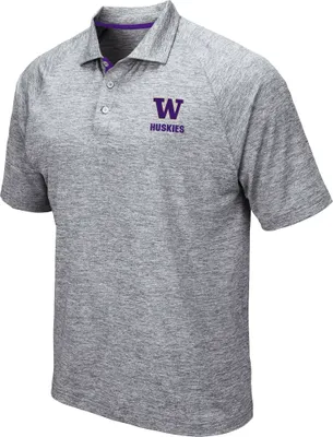 Colosseum Men's Washington Huskies Grey Wedge Polo