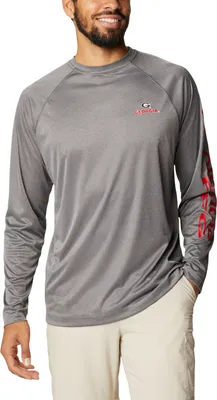 Columbia Men's Georgia Bulldogs Terminal Tackle Grey Long Sleeve T-Shirt