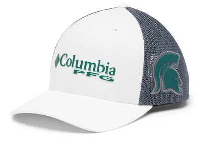 Columbia Men's Michigan State Spartans White PFG Snapback Adjustable Hat