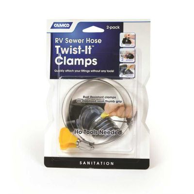 Camco RV Sewer Hose Twist-It Clamps