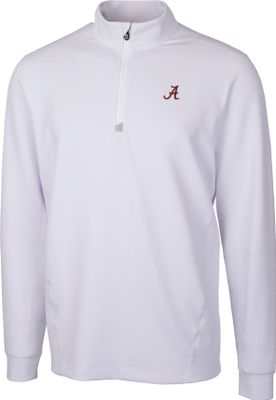 Cutter & Buck Men's Alabama Crimson Tide White Traverse Half-Zip Shirt