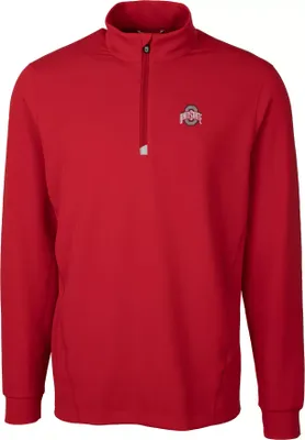 Cutter & Buck Men's Ohio State Buckeyes Scarlet Traverse Half-Zip Shirt