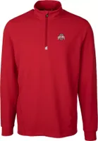 Cutter & Buck Men's Ohio State Buckeyes Scarlet Traverse Half-Zip Shirt