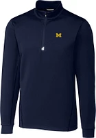 Cutter & Buck Men's Michigan Wolverines Blue Traverse Half-Zip Shirt