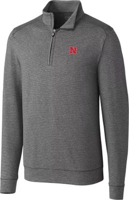 Cutter & Buck Men's Nebraska Cornhuskers Grey Shoreline Half-Zip Shirt