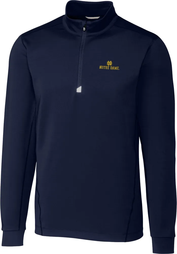 Cutter & Buck Men's Notre Dame Fighting Irish Navy Traverse Half-Zip Shirt