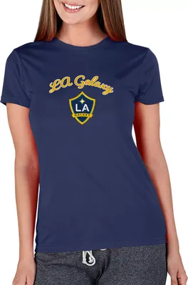 Concepts Sport Women's Los Angeles Galaxy Marathon Navy Short Sleeve Top