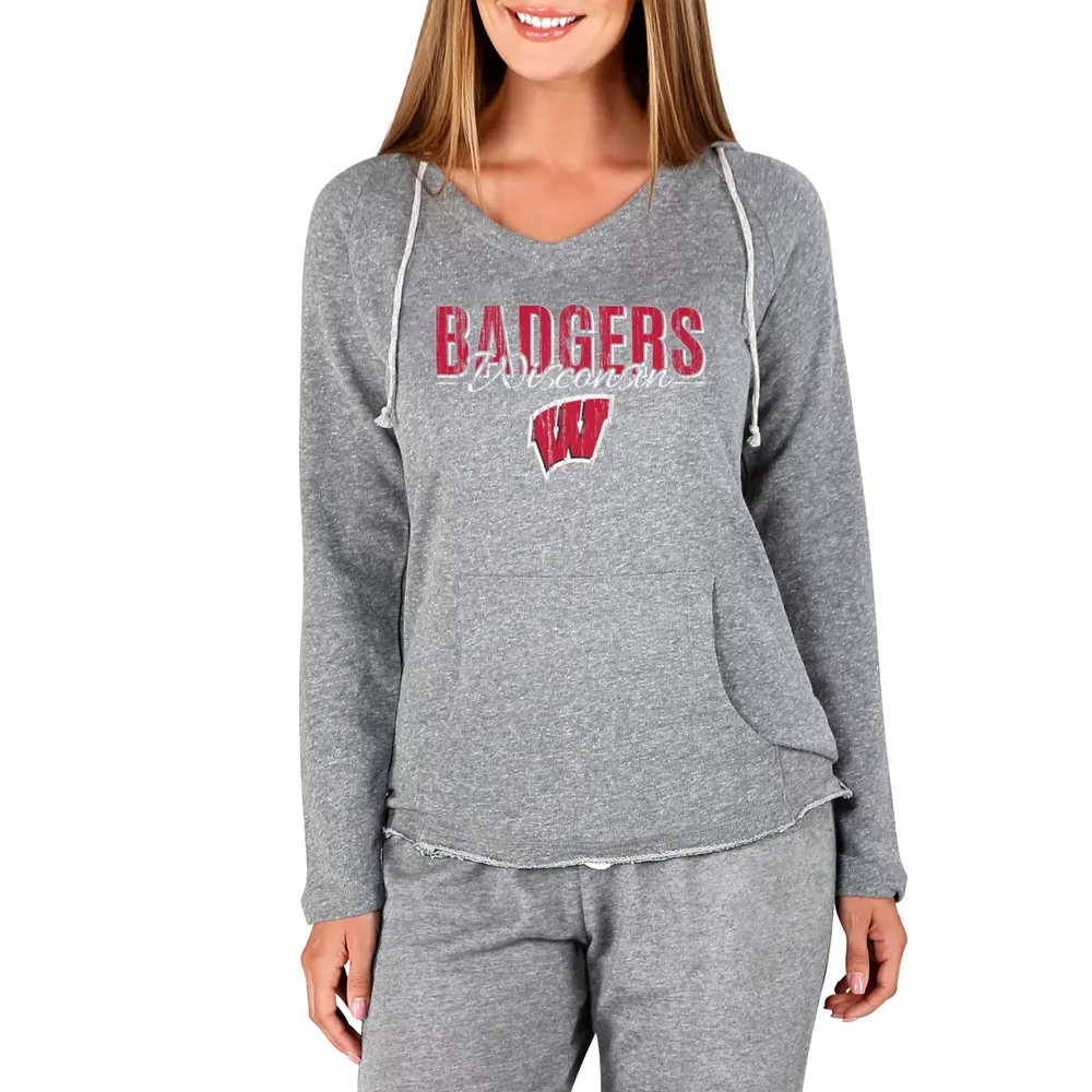 Concepts Sport Women's Wisconsin Badgers Mainstream Grey Terry Pullover Hoodie