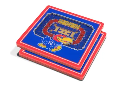 You the Fan Kansas Jayhawks Stadium View Coaster Set