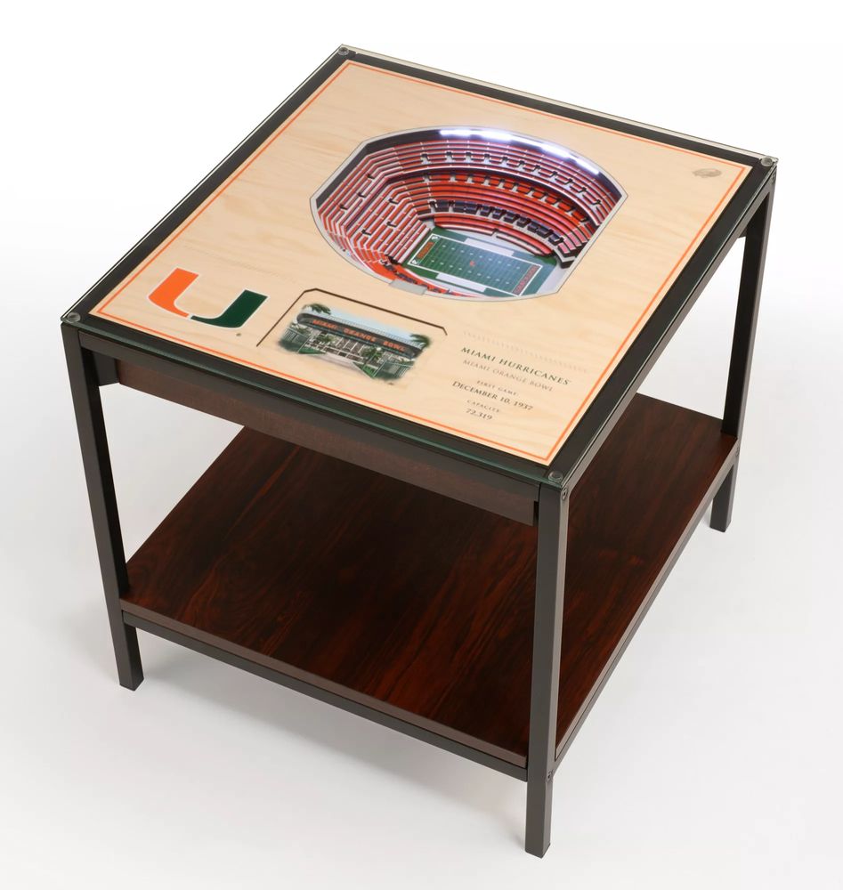 You The Fan Miami Hurricanes 25-Layer StadiumViews Lighted End Table