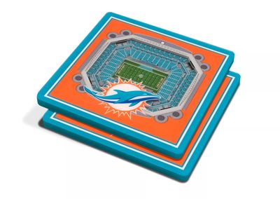 You the Fan Miami Dolphins Stadium View Coaster Set