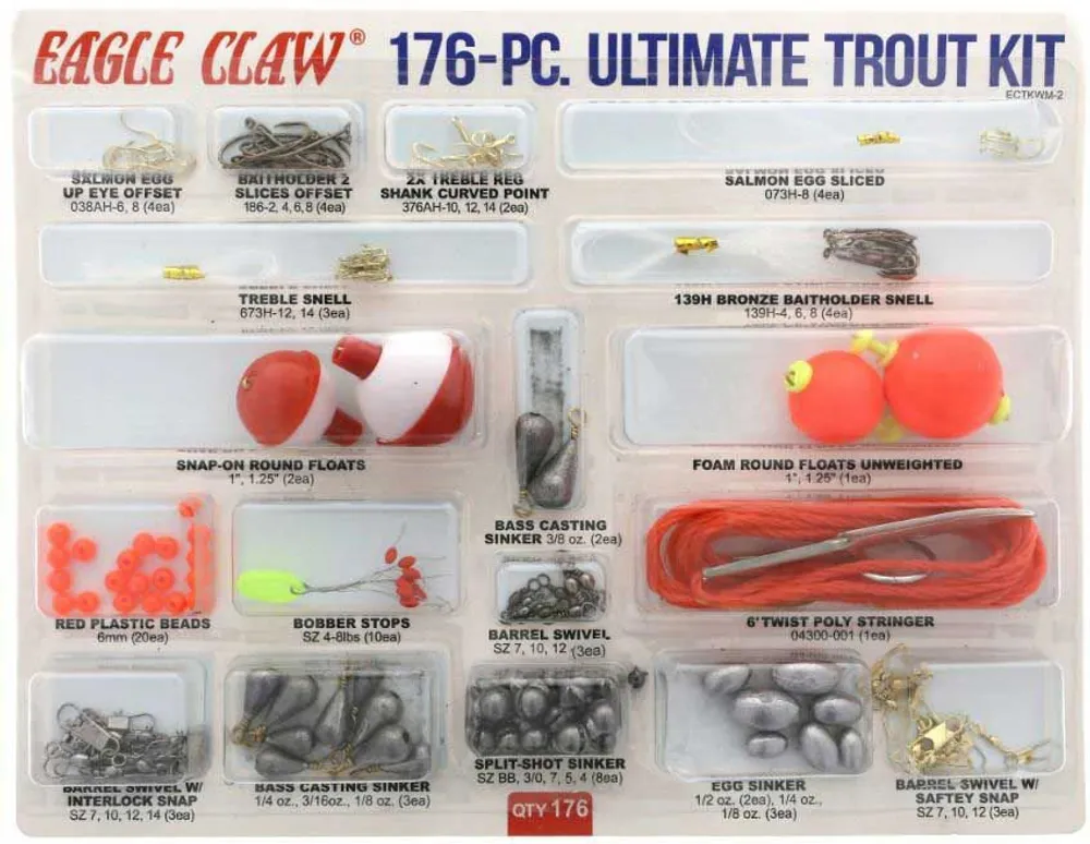 Eagle Claw Lazer Sharp Ultimate Trout Kit – 176 Pieces