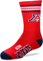 For Bare Feet Youth Arizona Wildcats 4-Stripe Deuce Crew Socks