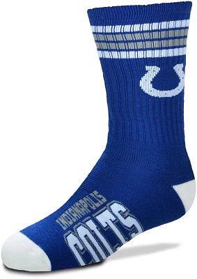 For Bare Feet Youth Indianapolis Colts 4-Stripe Deuce Crew Socks