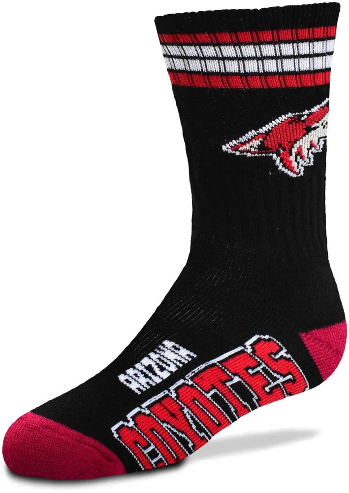 For Bare Feet Youth Arizona Coyotes 4-Stripe Deuce Crew Socks