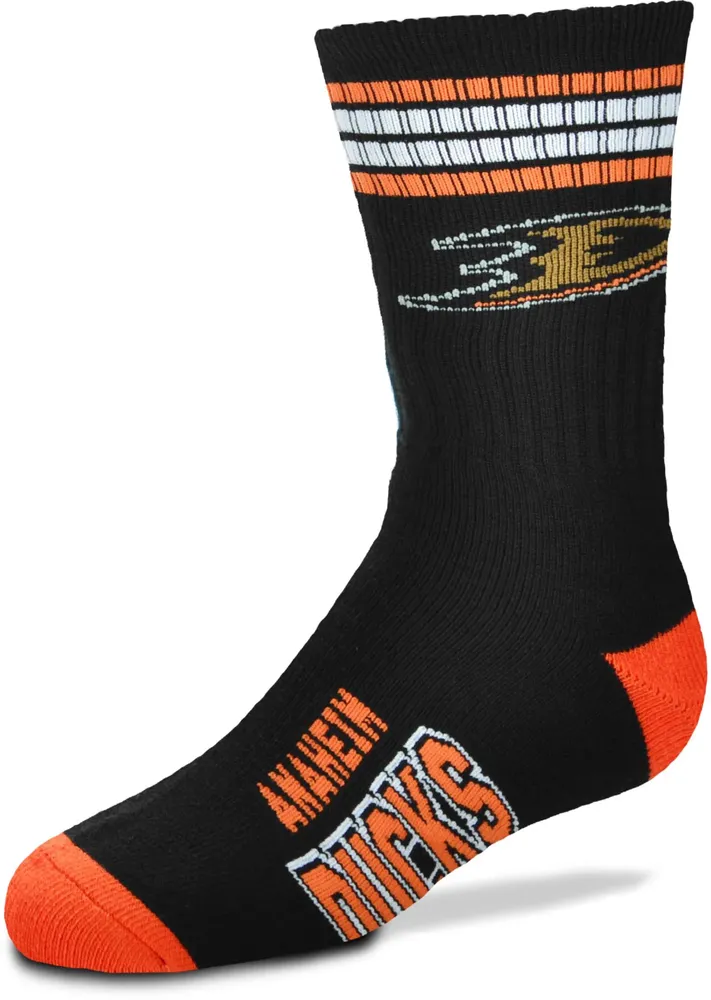 For Bare Feet Youth Anaheim Ducks 4-Stripe Deuce Crew Socks