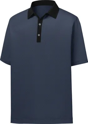 FootJoy Men's Lisle Minicheck Print Short Sleeve Golf Polo