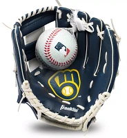 Franklin Youth Milwaukee Brewers Teeball Glove and Ball Set