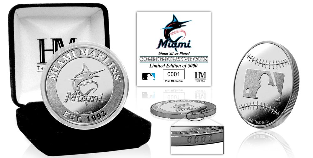 Highland Mint Miami Marlins Silver Coin