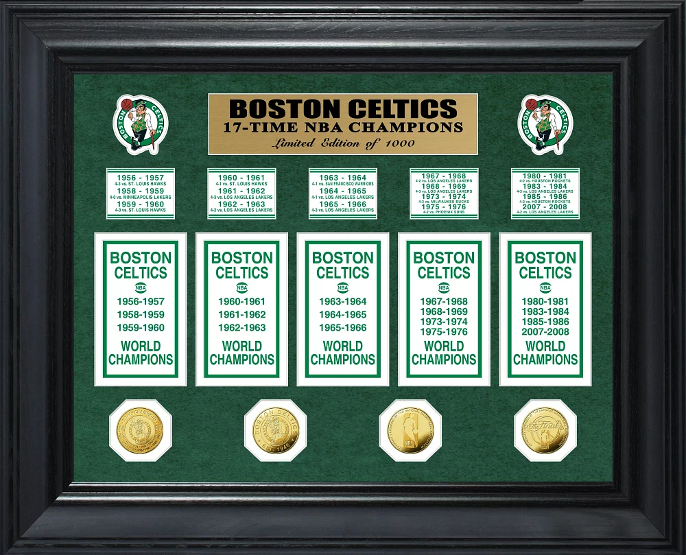 Highland Mint Boston Celtics 17-Time NBA Champions Deluxe Banner Collection Photo Mint