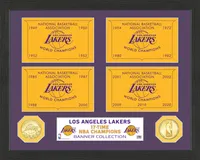 Highland Mint Los Angeles Lakers 17x Champs Bronze Coin Banner Collection